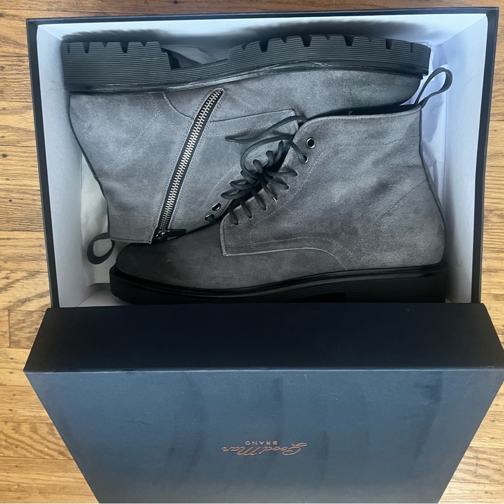 Goodman Brand Men's Grey Lace-Up Boots